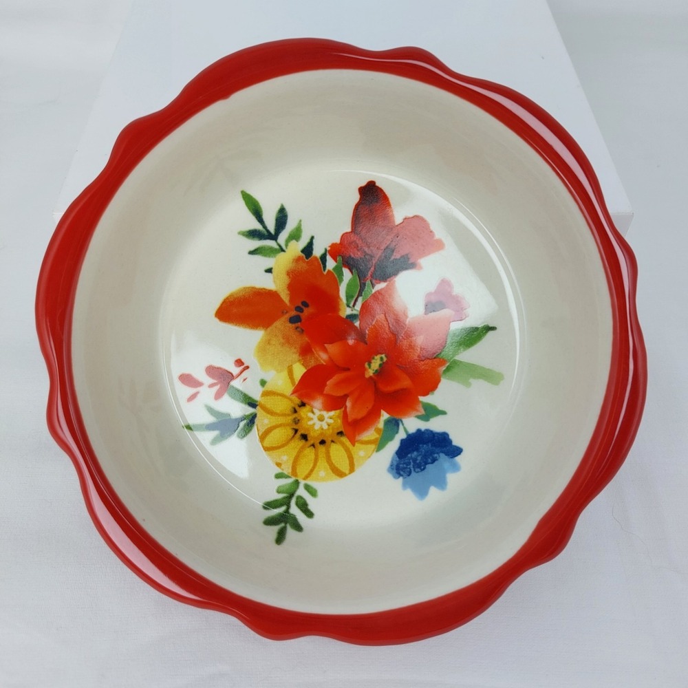 THE PIONEER WOMAN 5in  MINI PIE PLATE WINTER BOUQUET  Christmas NEW